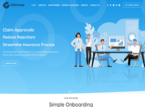 Claim Loop Health website design by Lahari Technologies
