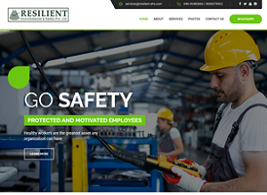Resilient EHS website design by Lahari Technologies