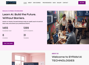 Syram AI Technologies website design by Lahari Technologies